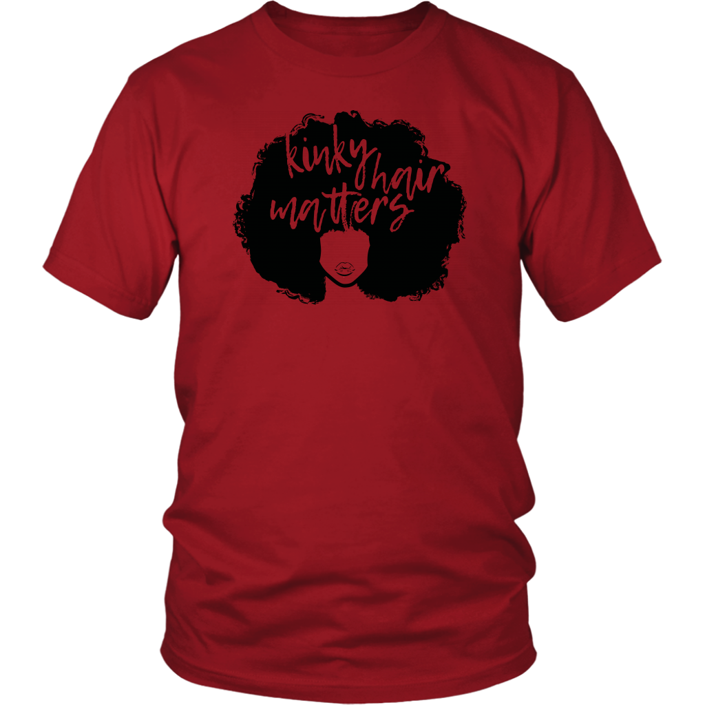 Youth & Adult Tee "Kinky Hair Matters" (black ink)