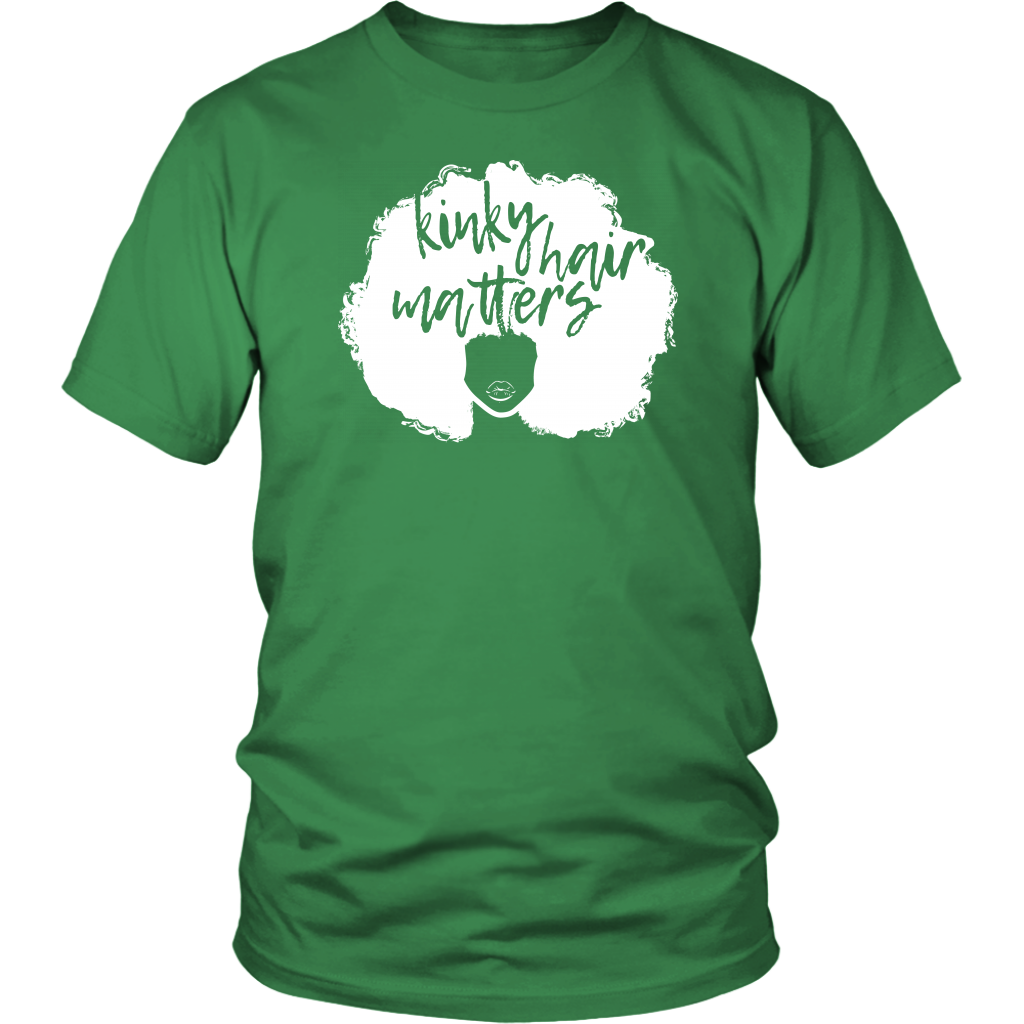 Youth & Adult Tee "Kinky Hair Matters" (white ink)