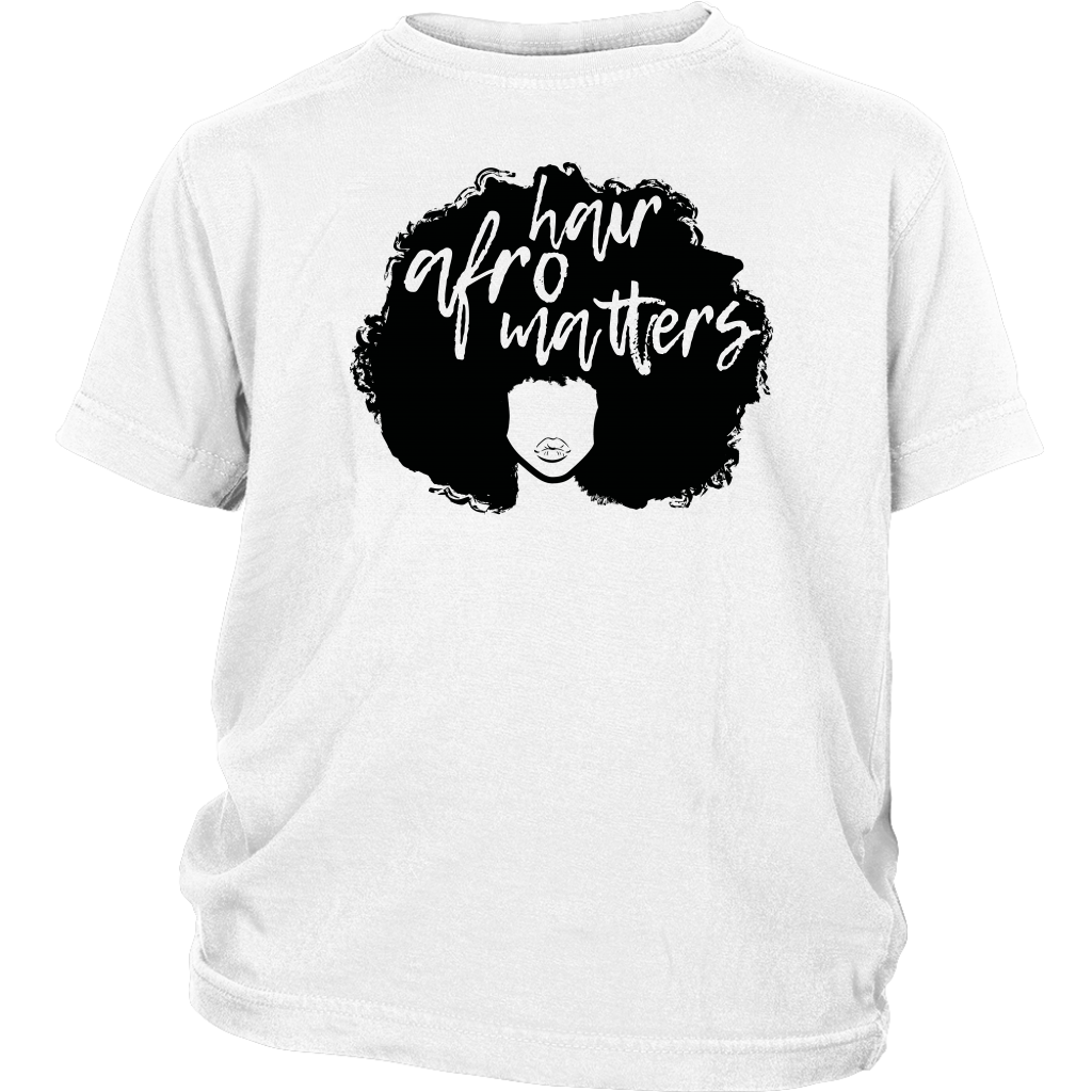 Youth & Adult Tee "Afro Hair Matters" (black ink)