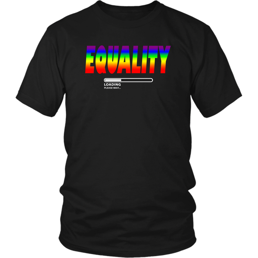 Youth & Adult Tee "LGBTQ+ Equality Loading" (white ink)