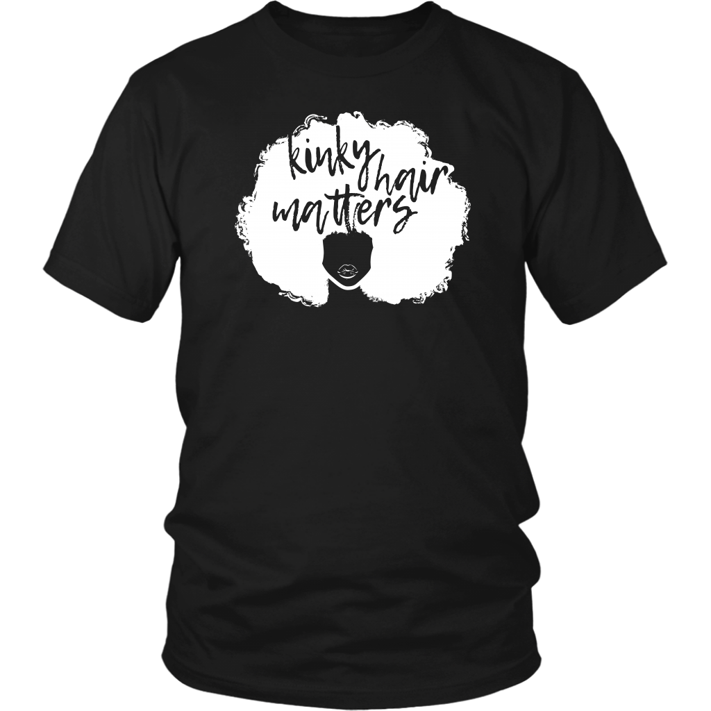 Youth & Adult Tee "Kinky Hair Matters" (white ink)