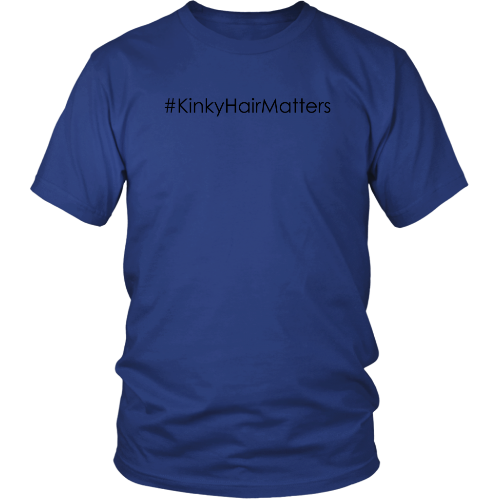 Youth & Adult Tee "#KinkyHairMatters" (black print)