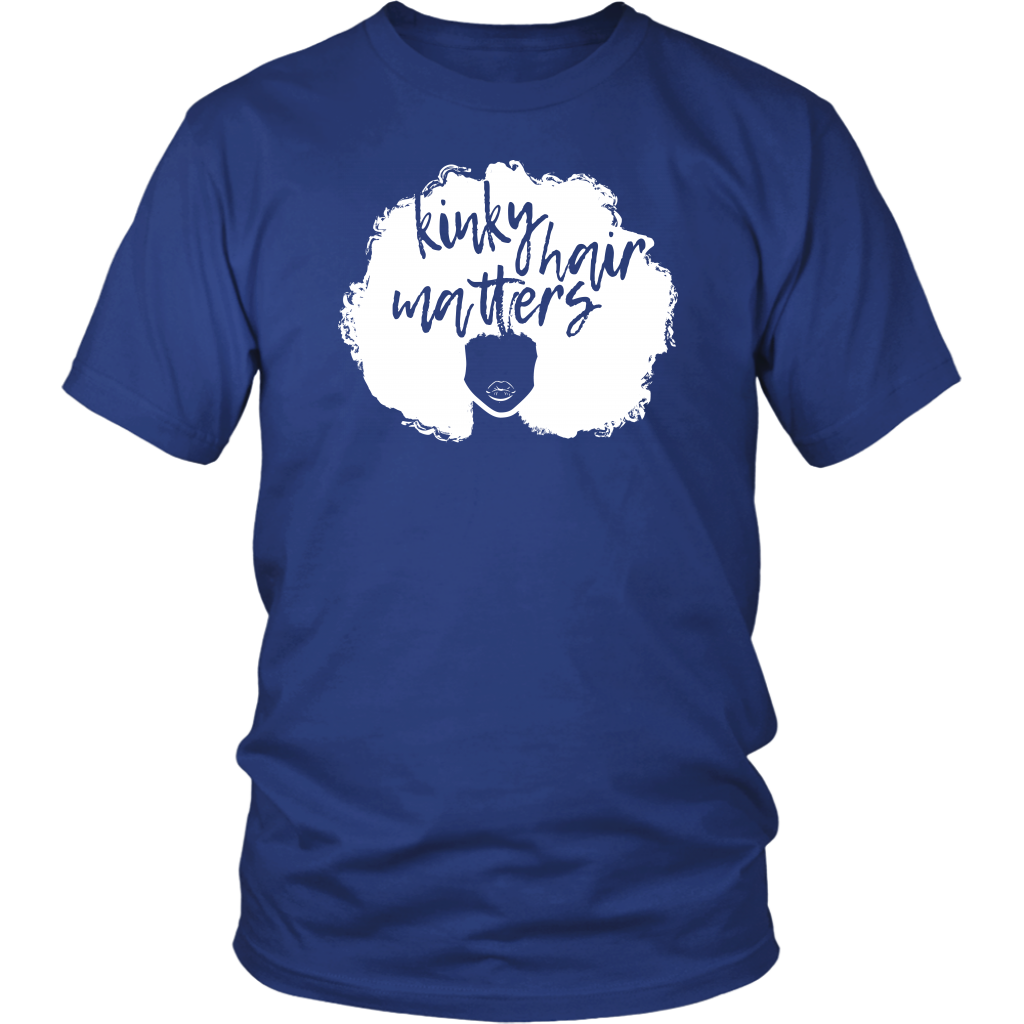 Youth & Adult Tee "Kinky Hair Matters" (white ink)