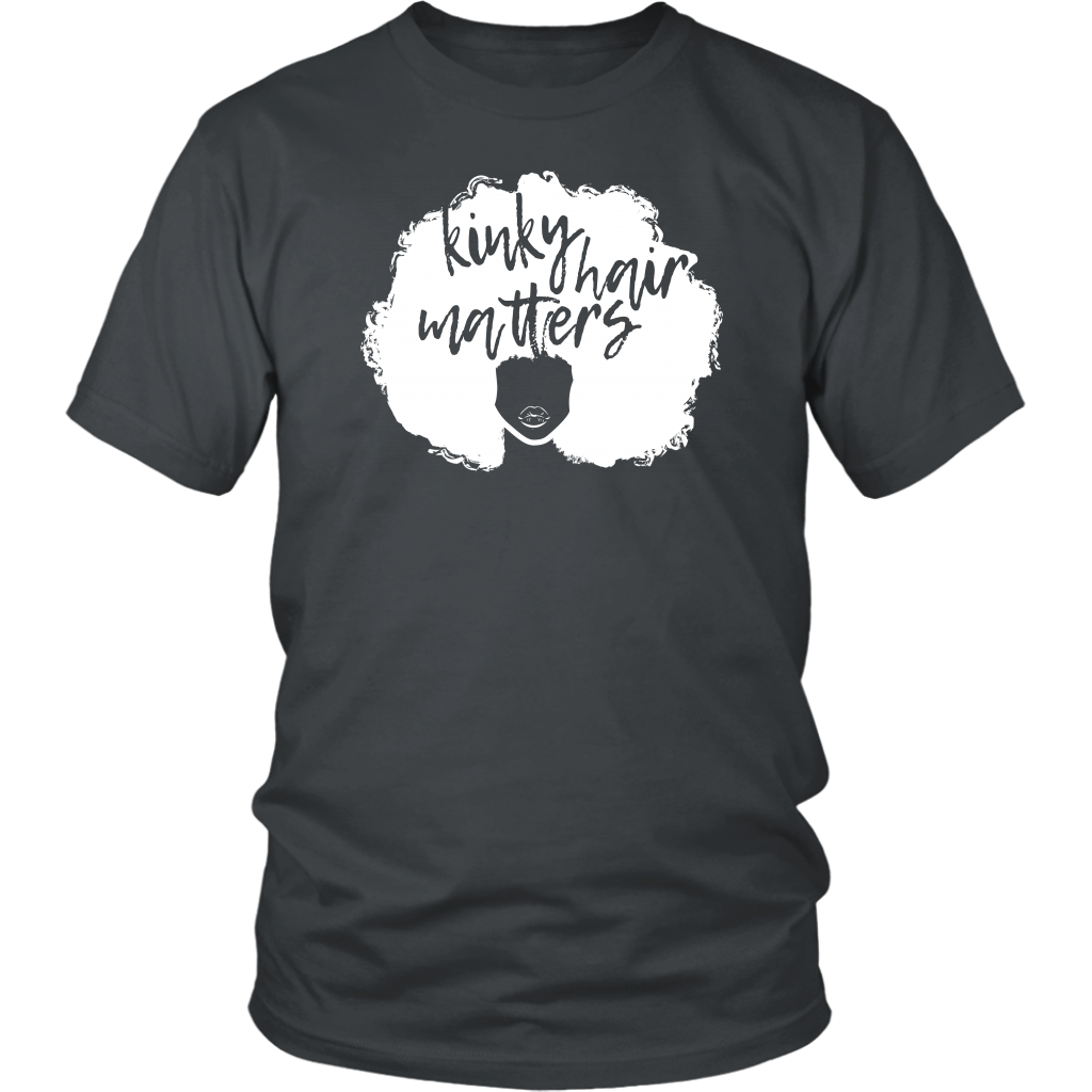 Youth & Adult Tee "Kinky Hair Matters" (white ink)