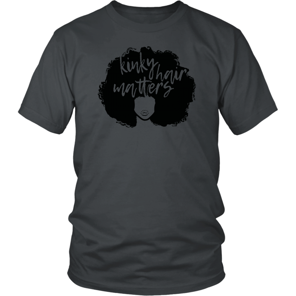 Youth & Adult Tee "Kinky Hair Matters" (black ink)