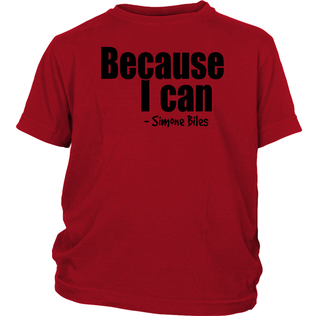 Youth & Adult Tee "Because I can" (black print)