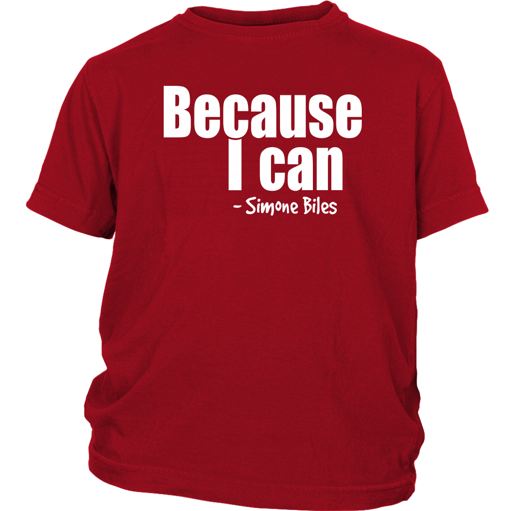 Youth & Adult Tee "Because I can" (white print)