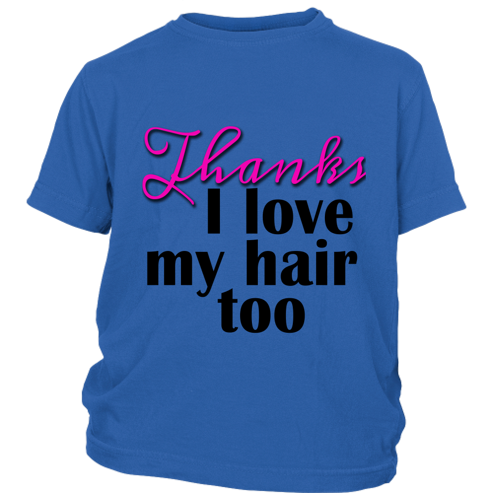 Youth Tee "I Love My Hair Too" (black ink)