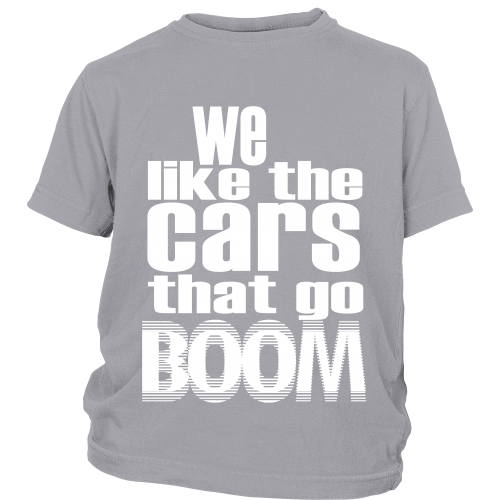 Youth Tee "Boomin' Cars" (white print)