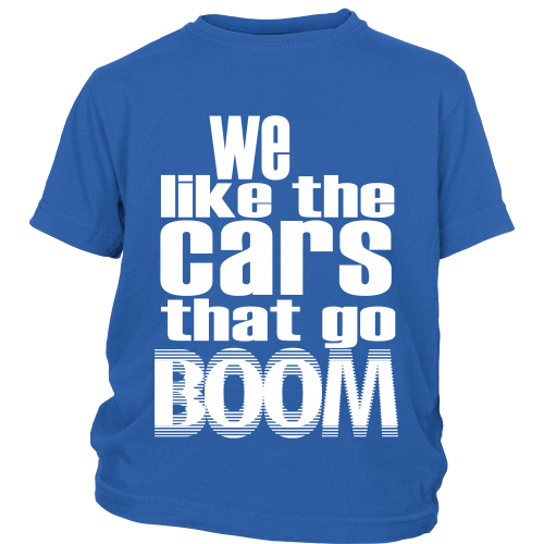 Youth Tee "Boomin' Cars" (white print)