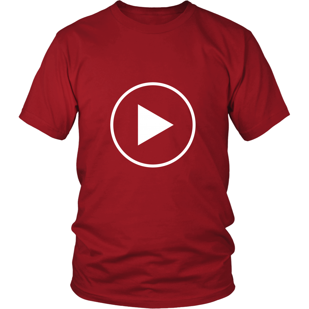 Youth & Adult Tee "Press Play" (white print)