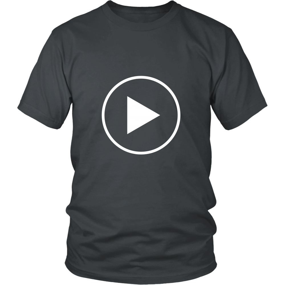 Youth & Adult Tee "Press Play" (white print)