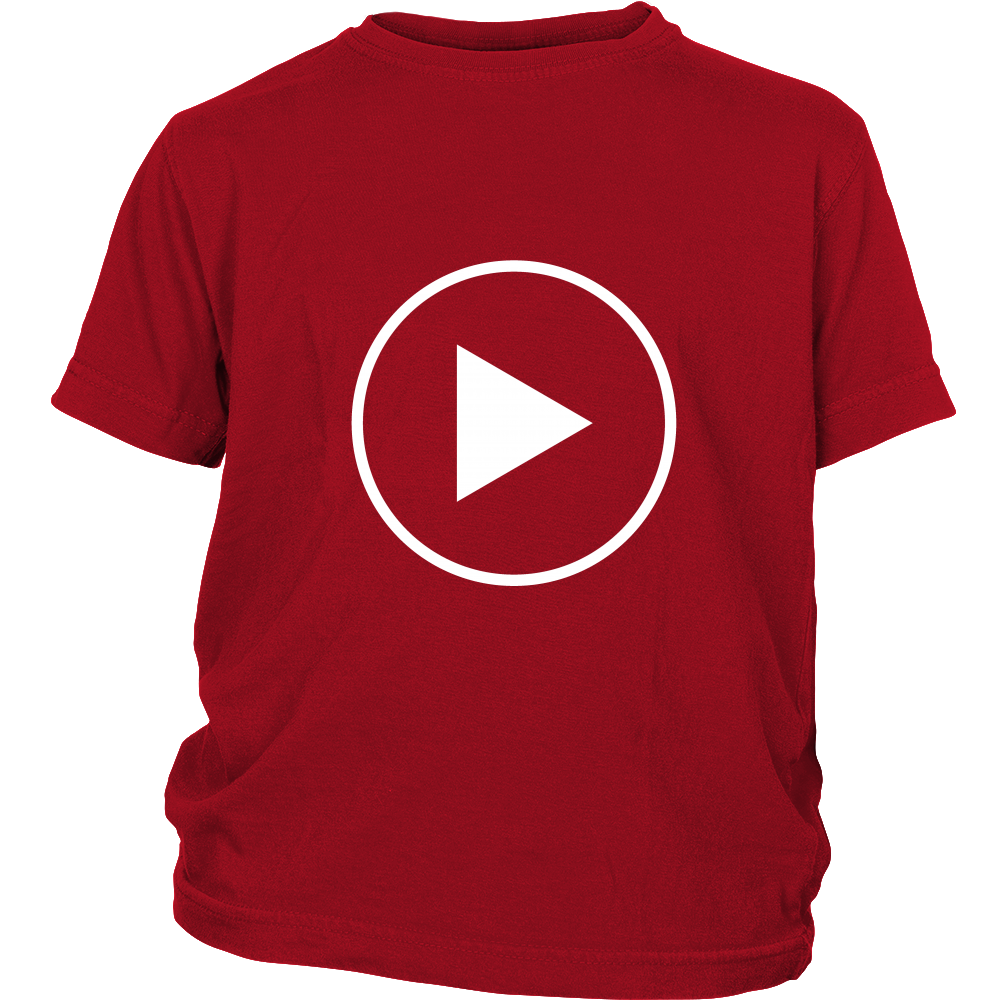 Youth & Adult Tee "Press Play" (white print)