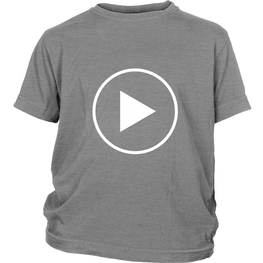 Youth & Adult Tee "Press Play" (white print)