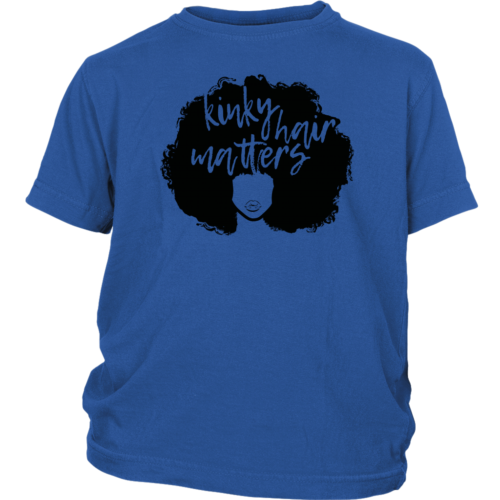 Youth & Adult Tee "Kinky Hair Matters" (black ink)