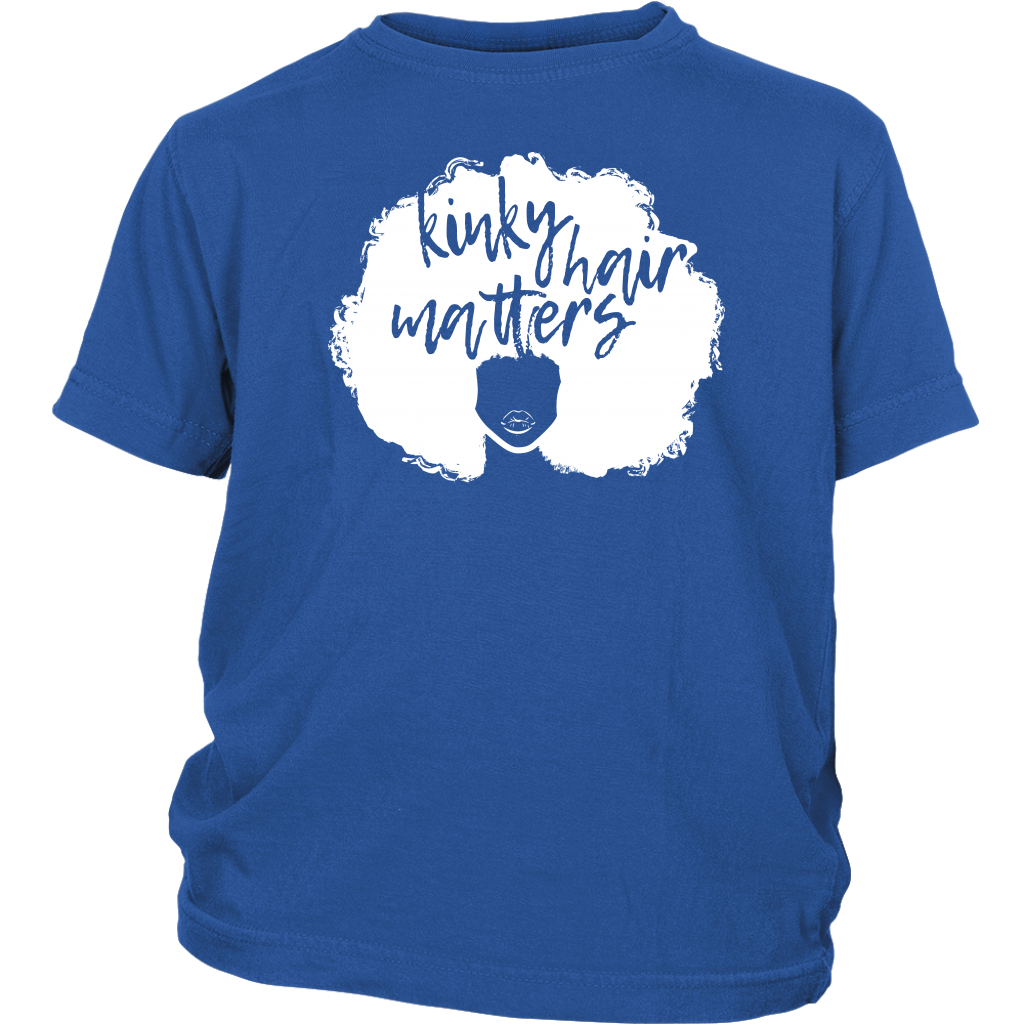 Youth & Adult Tee "Kinky Hair Matters" (white ink)