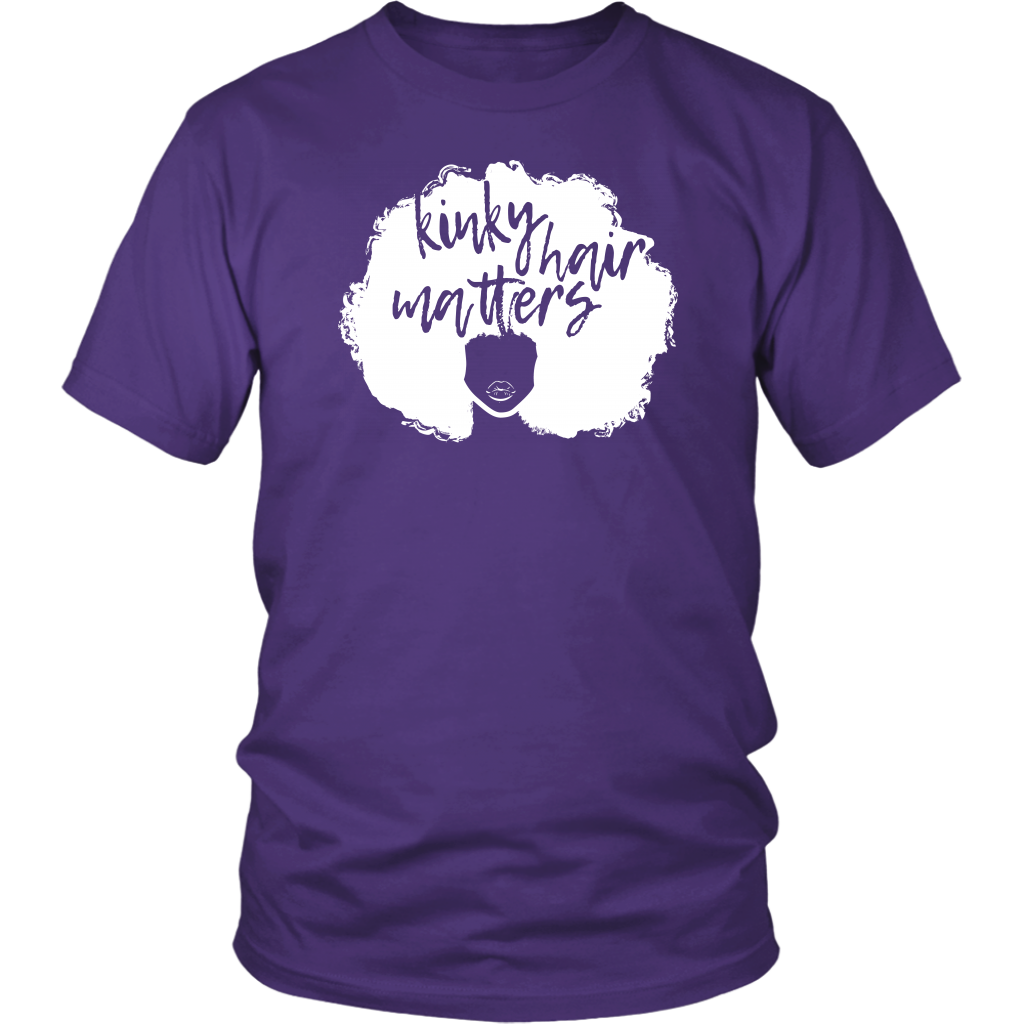 Youth & Adult Tee "Kinky Hair Matters" (white ink)