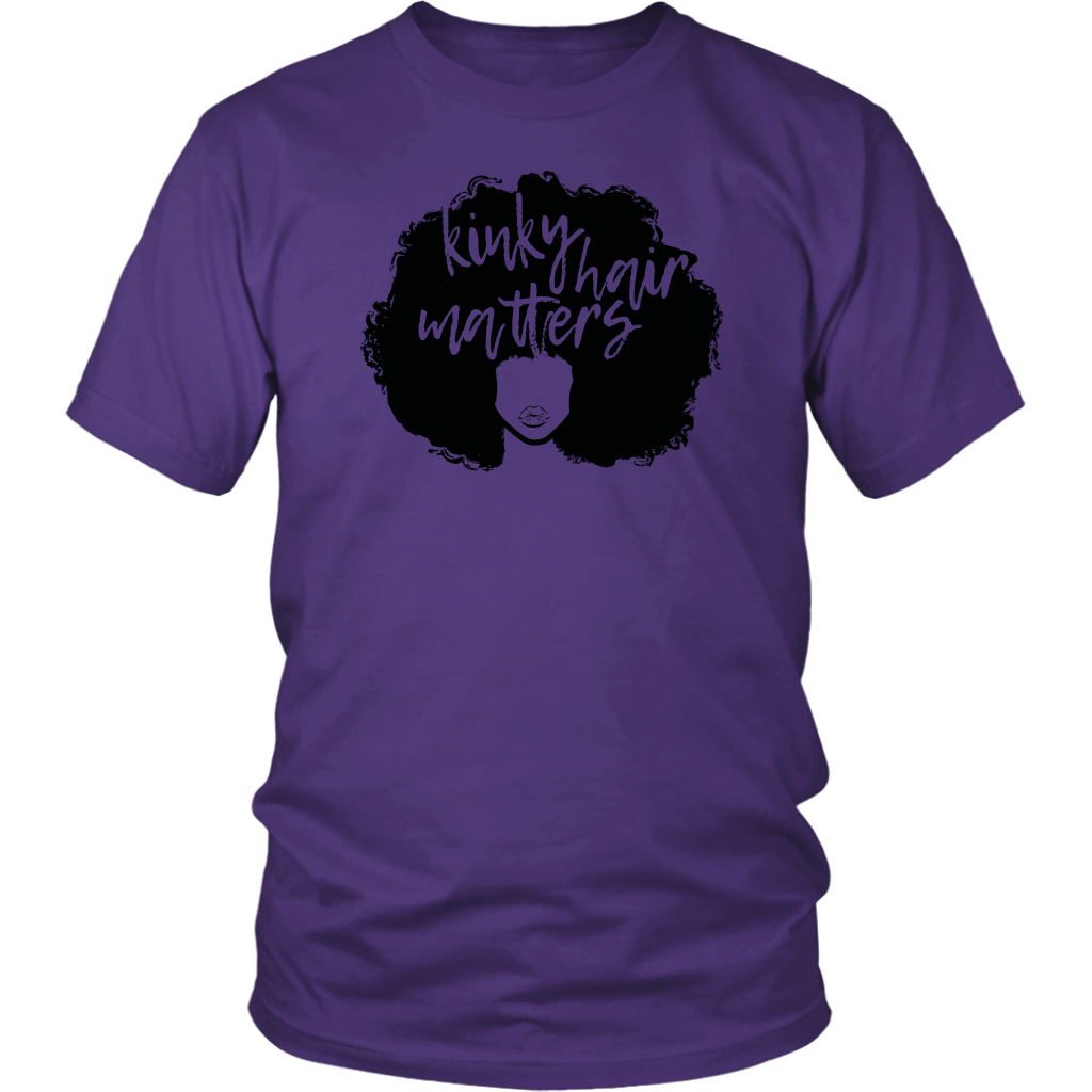 Youth & Adult Tee "Kinky Hair Matters" (black ink)