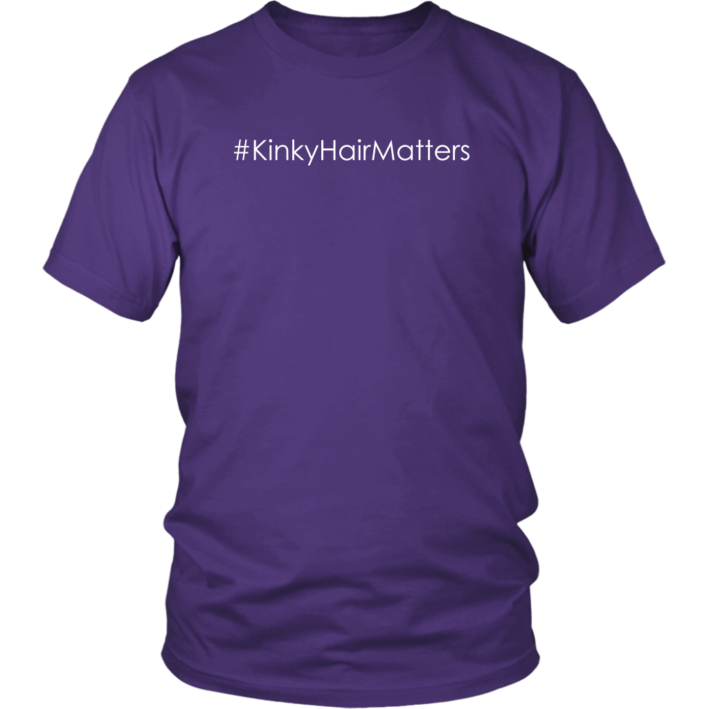 Youth & Adult Tee "#KinkyHairMatters" (white print)