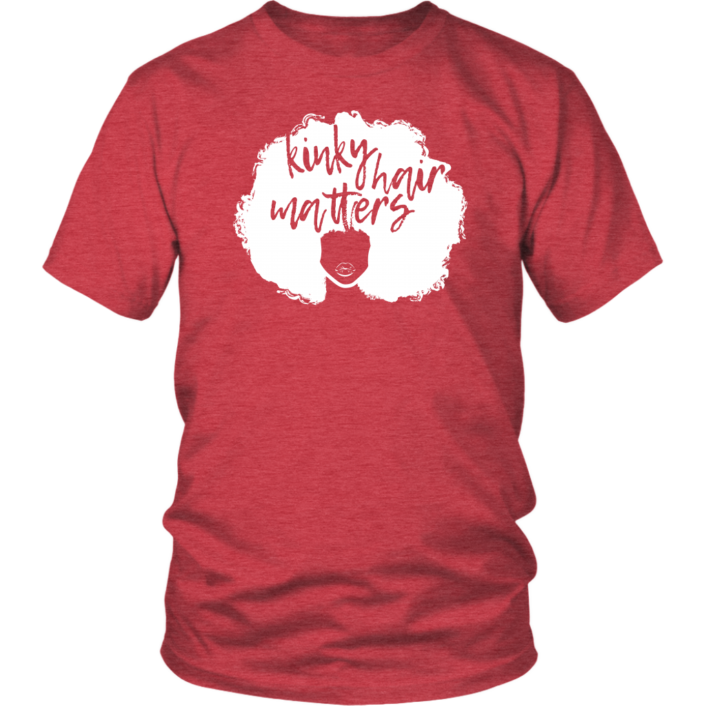 Youth & Adult Tee "Kinky Hair Matters" (white ink)